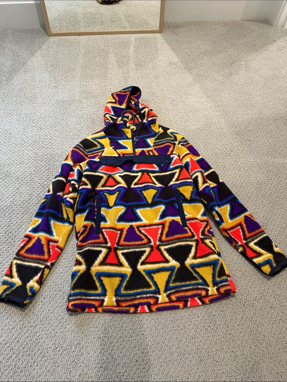 Patagonia Kids Multicolor Geometric Puffer Hoodie